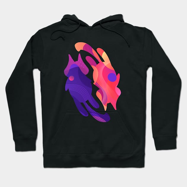 Cats Illustration Hoodie by Foxxy Merch